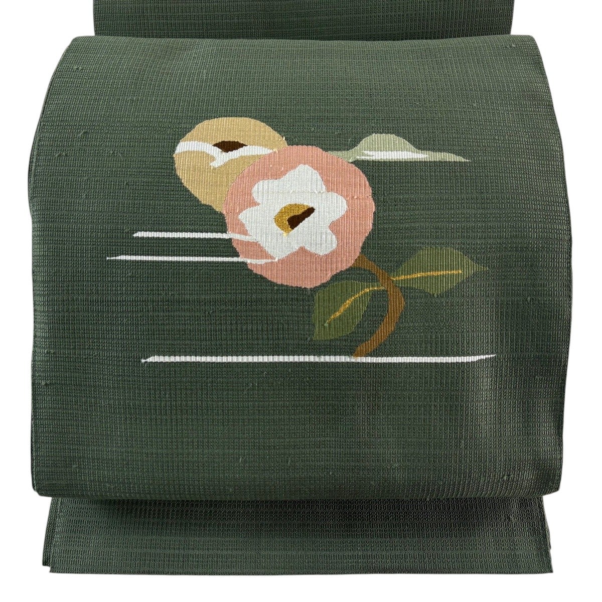 美品】 名古屋帯 優品 八寸名古屋帯 紬地 オレンジ 正絹｜中古・古着