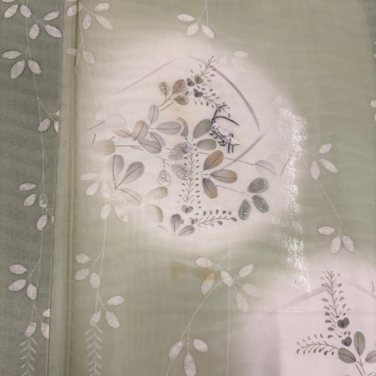 30%OFF 付下げ 身丈157cm 裄丈62.5cm S 薄物 夏紬地 萩 秋の虫 刺繍