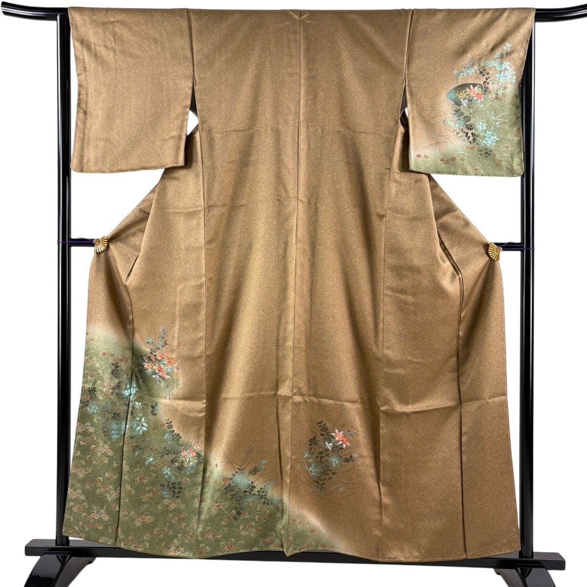 専用 F‐265 訪問着 辻ヶ花 滝泰 袷 金彩 茶色 小豆色 暈し 落款 美品 訪問着 身丈156cm 裄丈62cm S 袷 滝泰 落款あり 辻が花 金彩 茶紫 正絹