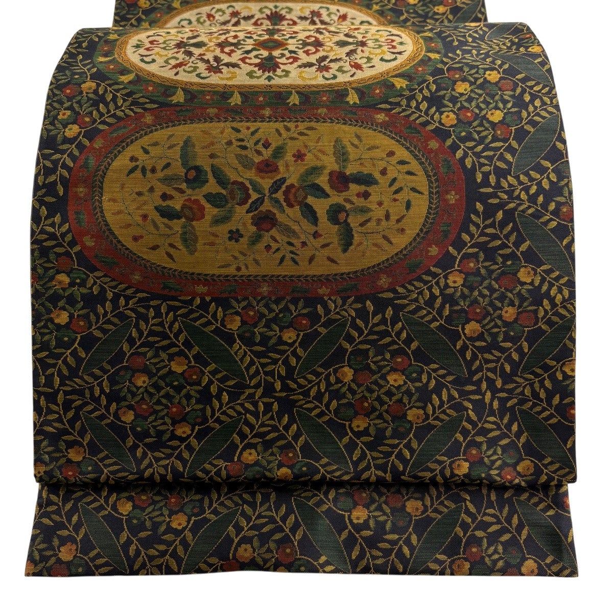 美品】 袋帯 逸品 人間国宝 喜多川平朗 錦本袋 入子菱 箔 ベージュ 六