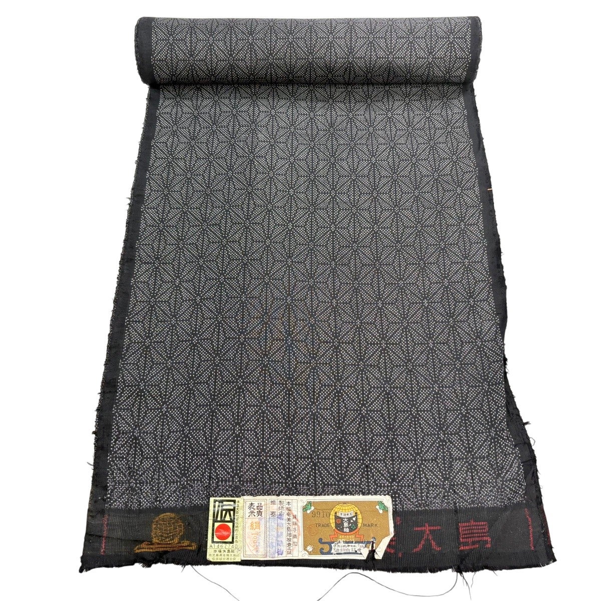 反物 秀品 小紋 草花 地紋 薄オレンジ 正絹｜中古・古着・リサイクル