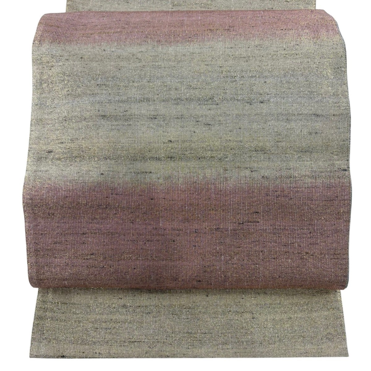 美品】 袋帯 逸品 桝屋高尾 落款あり ねん金綴錦 段霞文 金糸 薄緑 全