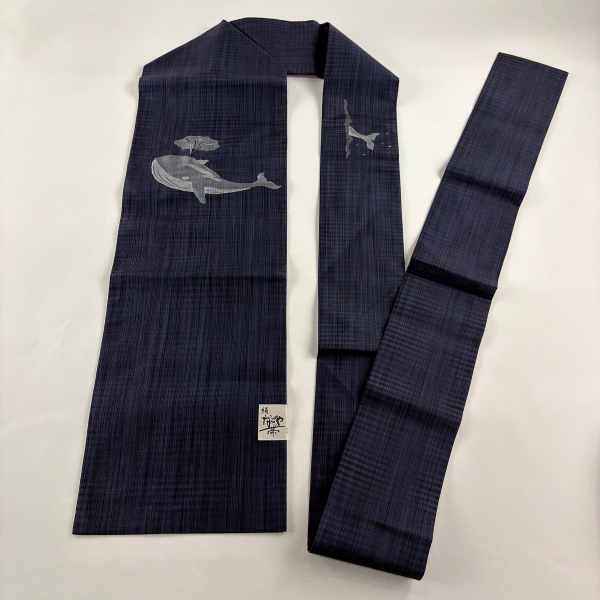 美品】 名古屋帯 逸品 鯨 紺色 正絹｜中古・古着・リサイクル着物通販