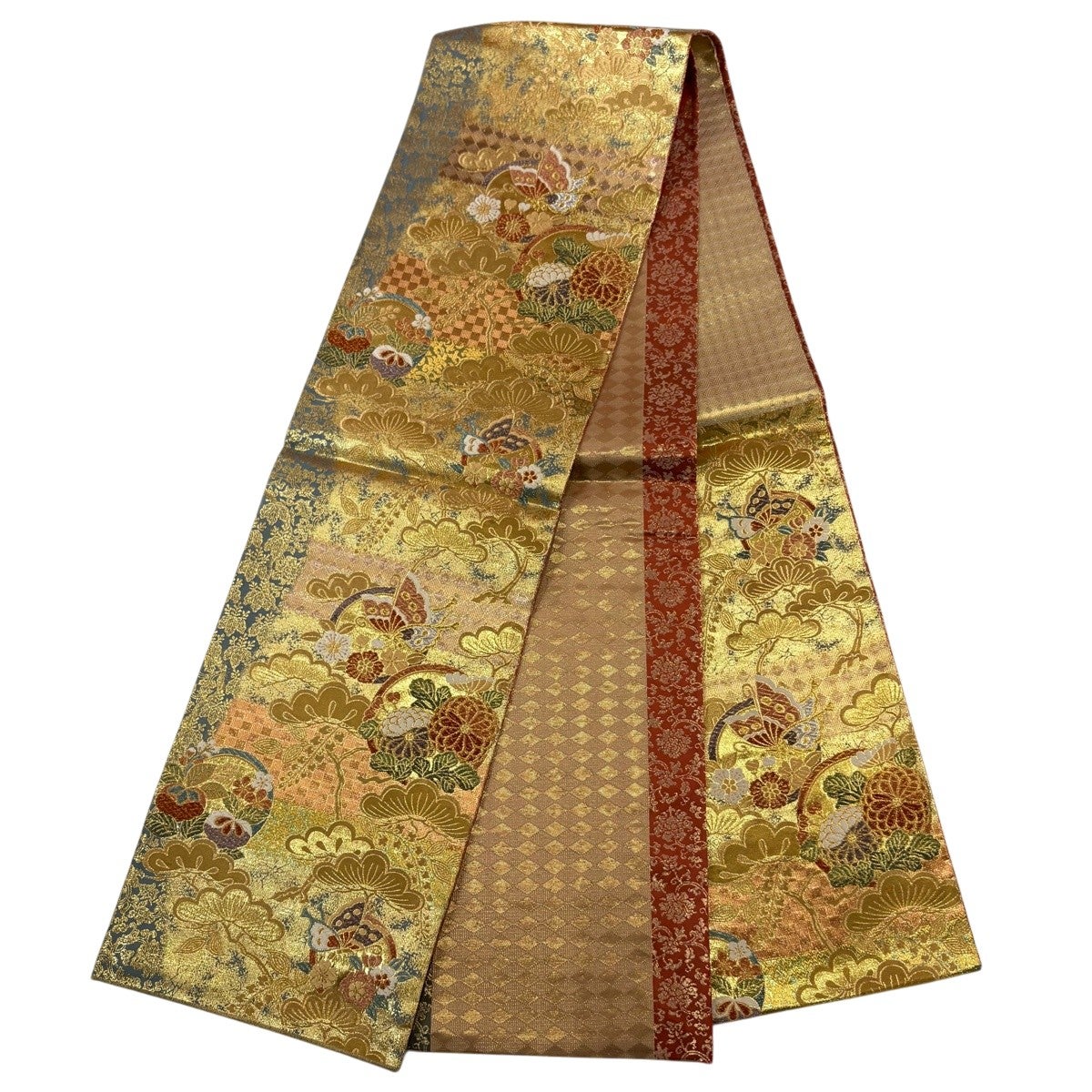美品】 振袖 身丈164cm 裄丈66.5cm M 袷 袋帯フルセット 鈴 桜 金糸