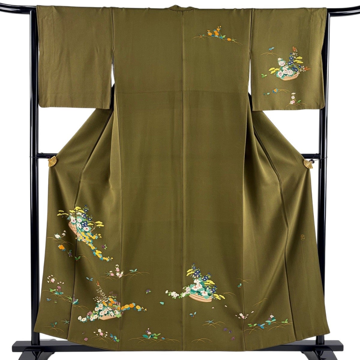 美品】 付下げ 身丈158.5cm 裄丈62cm S 袷 薗部正典 落款あり 墨流し