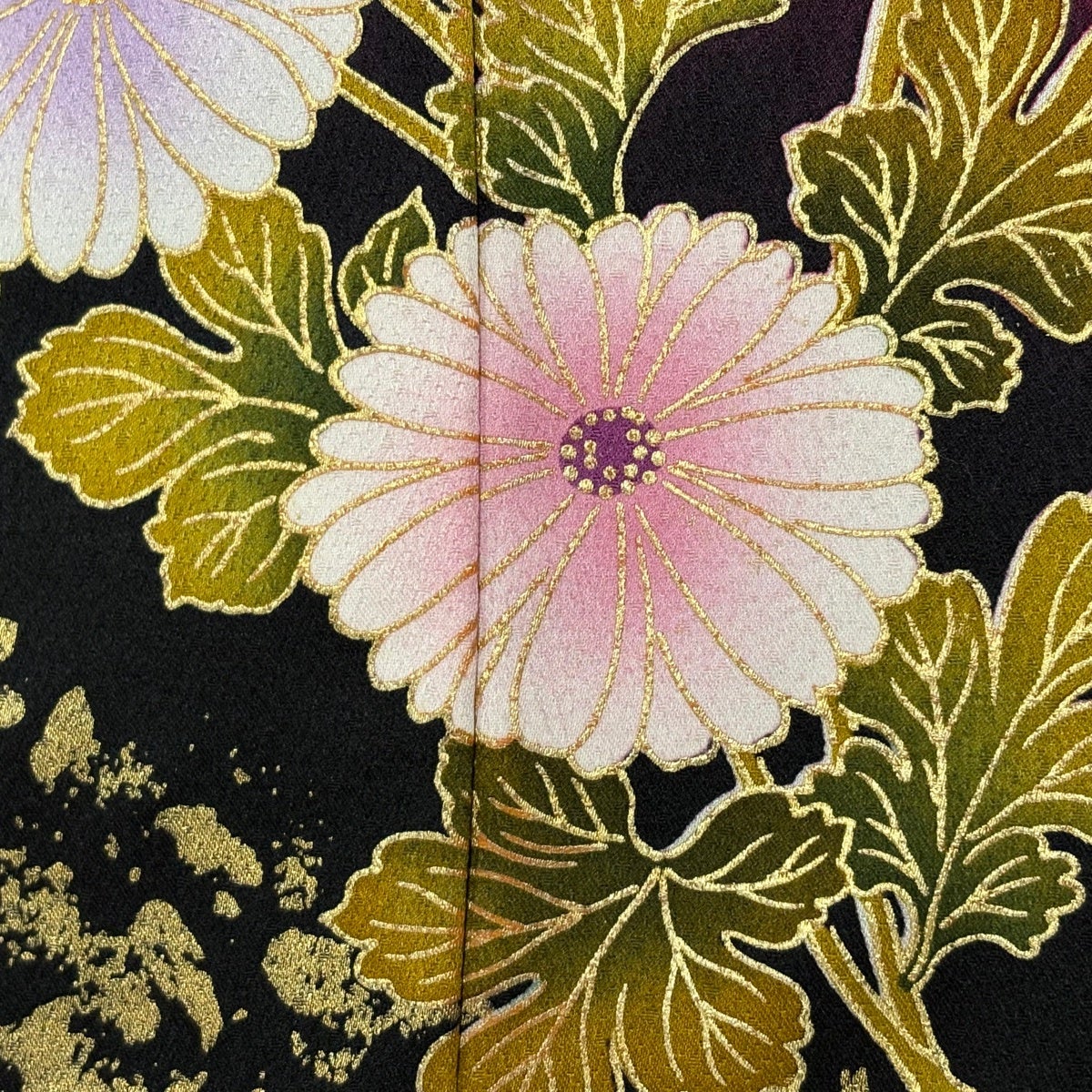 美品】 振袖 身丈165cm 裄丈68.5cm L 袷 牡丹 蝶 金彩 染め分け えんじ