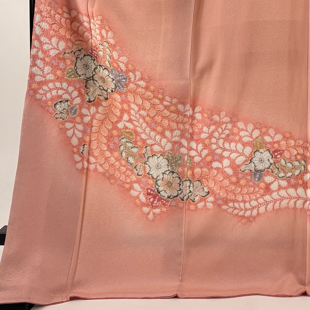 美品】 訪問着 身丈175.5cm 裄丈68.5cm L 袷 辻が花柄 藤 絞り ぼかし