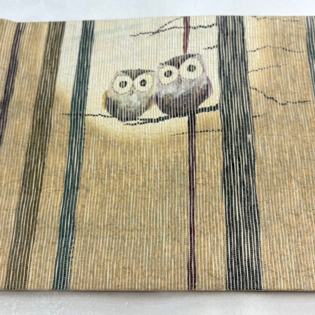 名古屋帯 名品 ふくろう 縮緬 金彩 茶緑色 正絹 【中古】 ☆☆☆☆ 美品 正絹 名古屋帯 平和屋着物▽太鼓柄袋帯 流れ星 ふくろうの通販