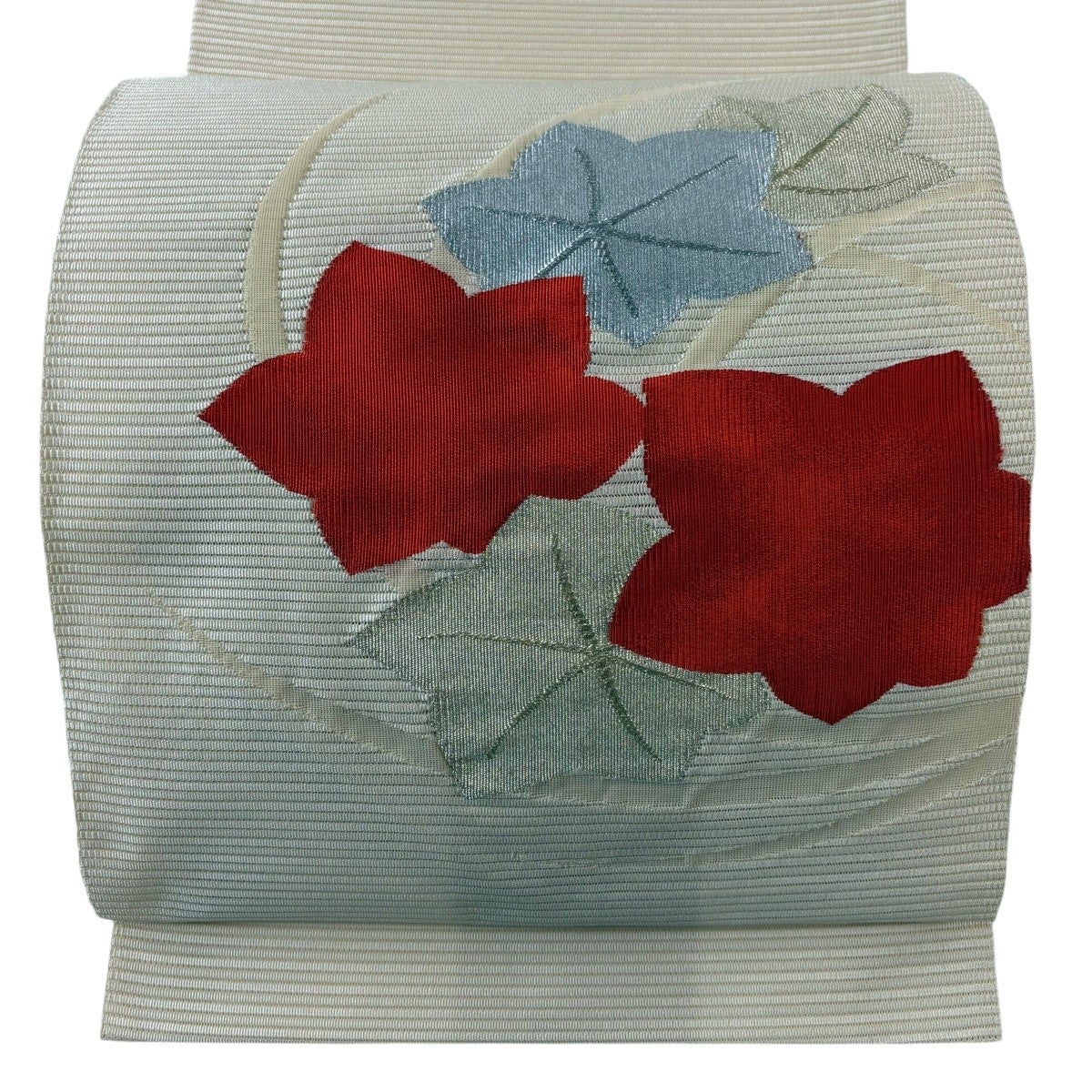 5-30 夏帯 名古屋帯 八寸 美品 正絹 着物 松葉仕立て 絽 美品】 名古屋帯 優品 夏帯 絽 八寸名古屋帯 松葉仕立て 紅葉 金糸