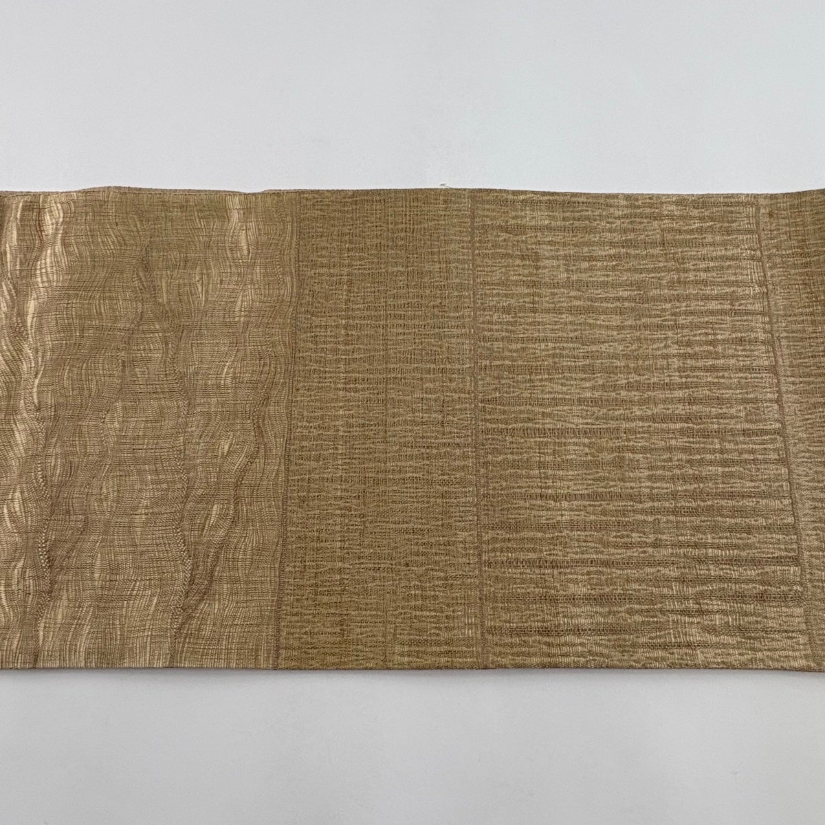 30%OFF 【美品】 袋帯 秀品 波 金銀糸 箔 薄茶色 お太鼓柄 正絹 K30