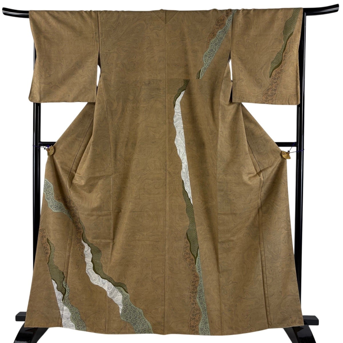 美品】 訪問着 身丈165cm 裄丈67.5cm L 袷 紬地 ほていや 笹蔓 有職