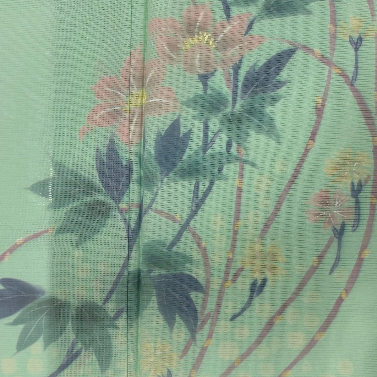 美品】 付下げ 身丈155.5cm 裄丈62.5cm S 薄物 絽 草花 ネコヤナギ