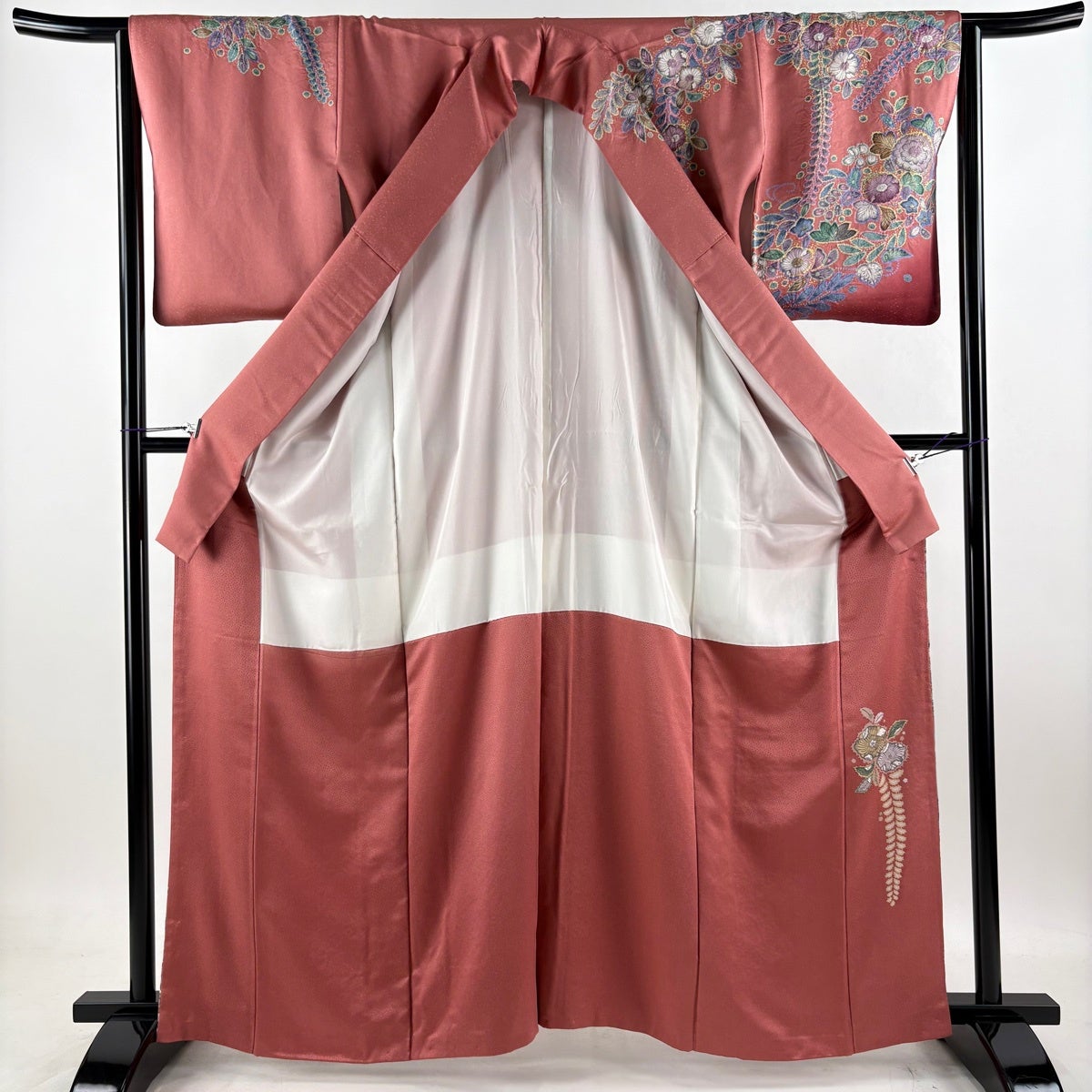 美品】 訪問着 身丈163cm 裄丈65cm M 袷 辻が花 流水 金彩 ぼかし