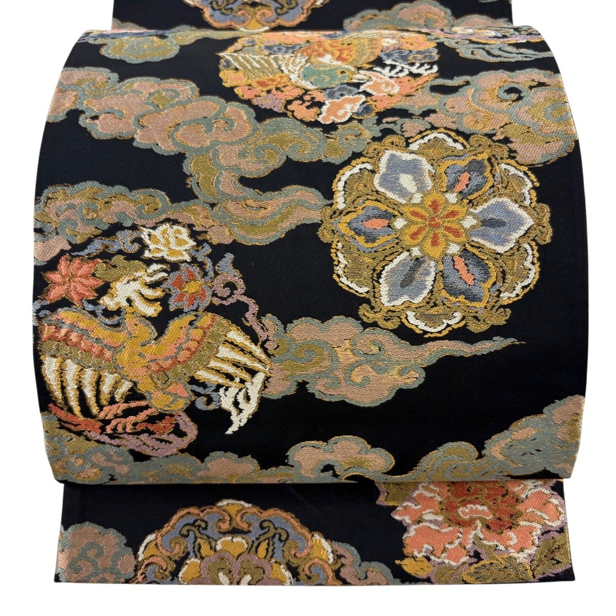 美品】 袋帯 秀品 東照宮 雲海天象文 金糸 黒 六通 正絹｜中古・古着