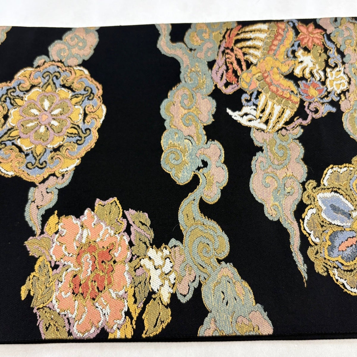 美品】 袋帯 秀品 東照宮 雲海天象文 金糸 黒 六通 正絹｜中古・古着