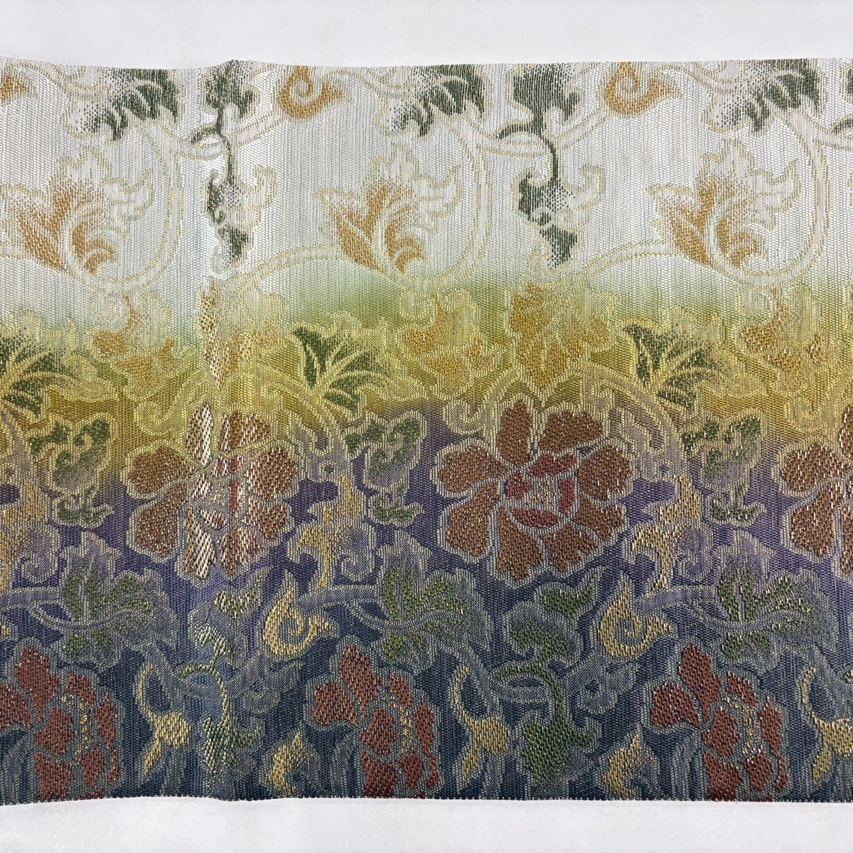 在庫一掃】 【美品】 袋帯 名品 花唐草 箔 金糸＋ 濃紫 六通 正絹