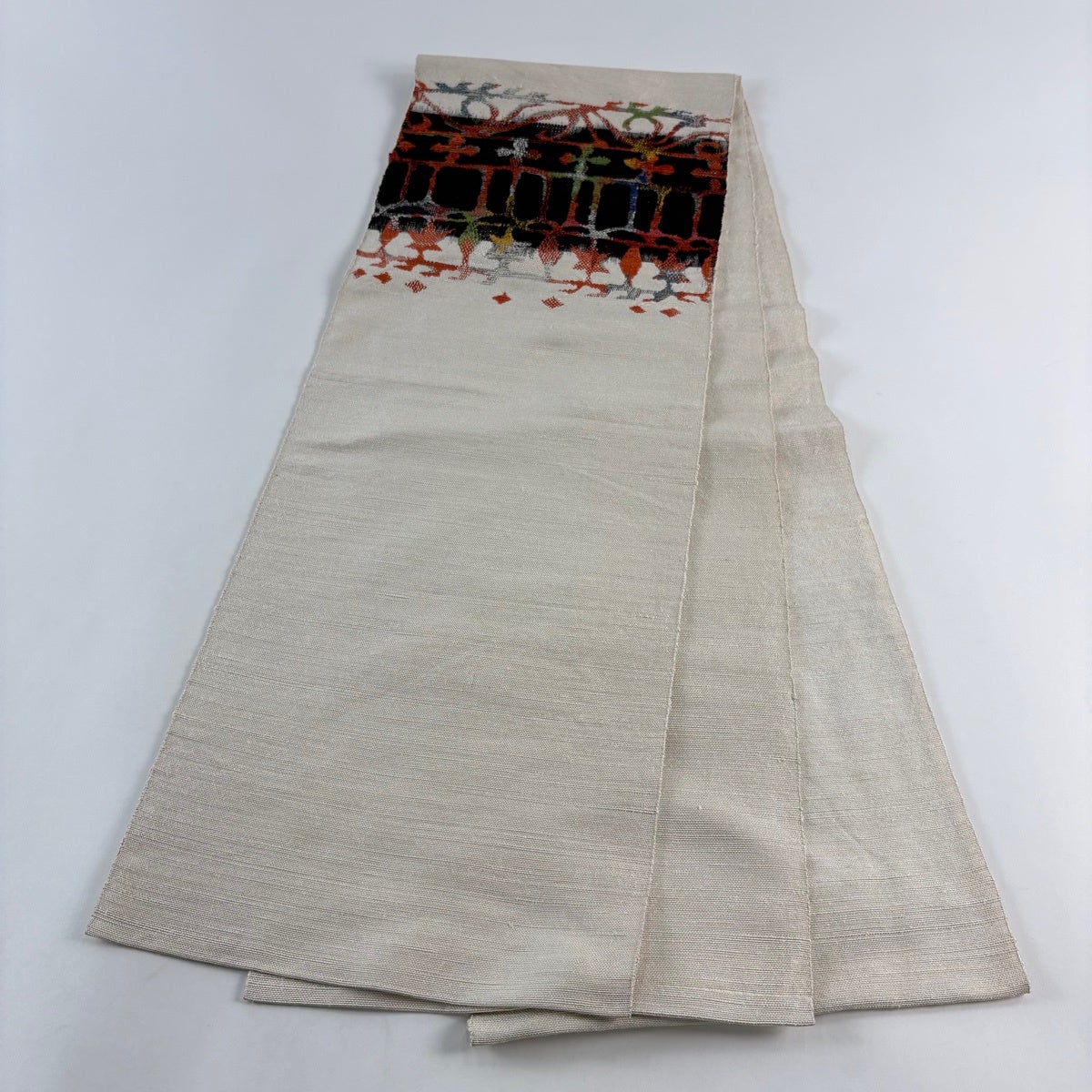 JOY様 参考品 名古屋帯 5点 No1・2・3 、3点 名古屋帯 優品 八寸名古屋帯 幾何学模様 クリーム 正絹｜中古・古着