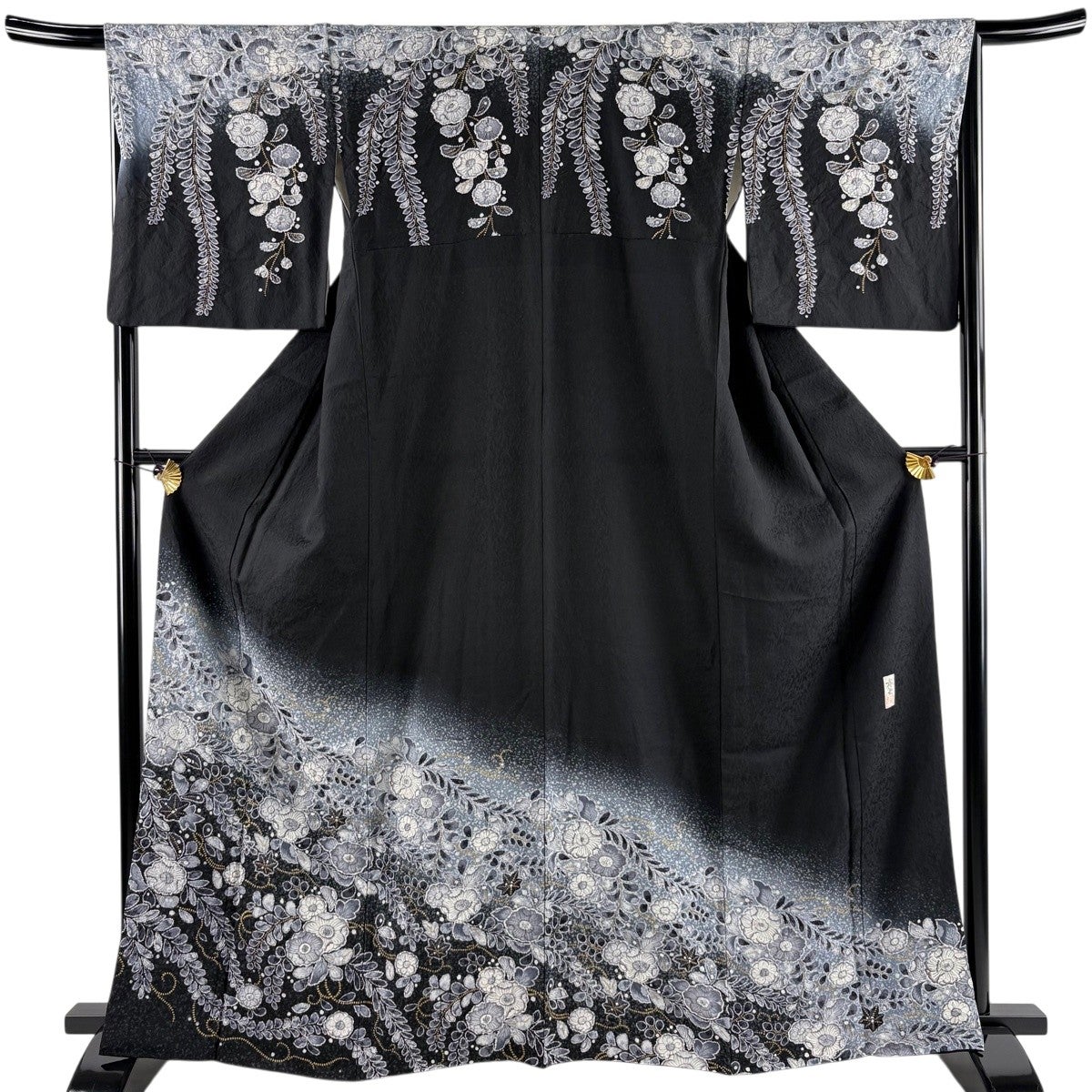 美品】 訪問着 身丈164.5cm 裄丈66cm M 袷 落款あり 辻が花 金彩