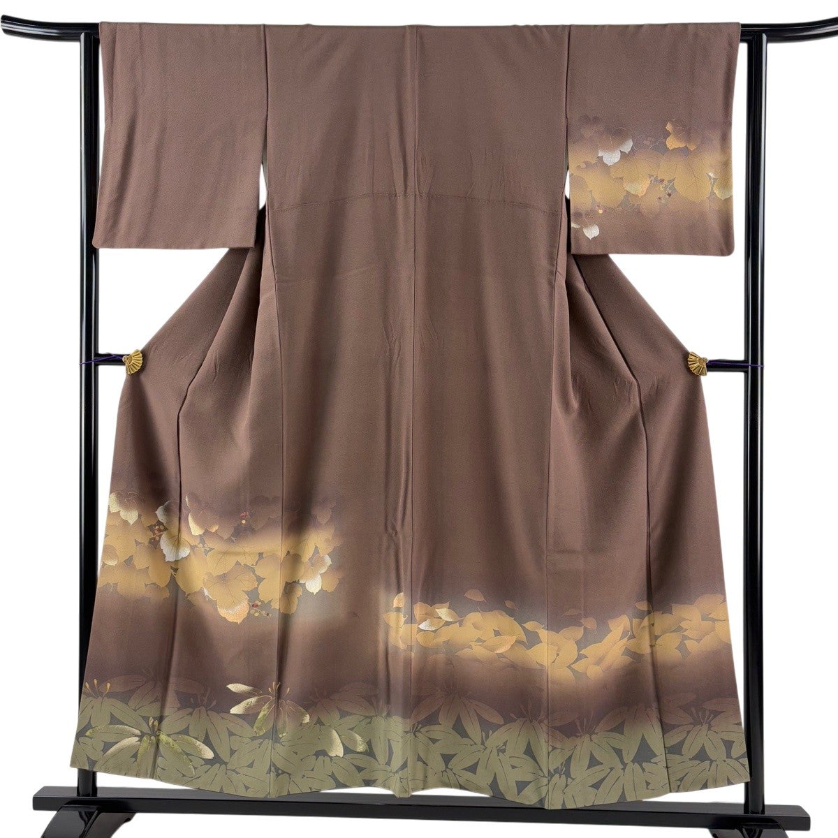 D644 訪問着　螺鈿細工　花　流水　金彩　正絹　着物　袷　極美品 最終価格】 70%OFF 【美品】 付下げ 身丈154cm 裄丈63cm S 袷 枝花