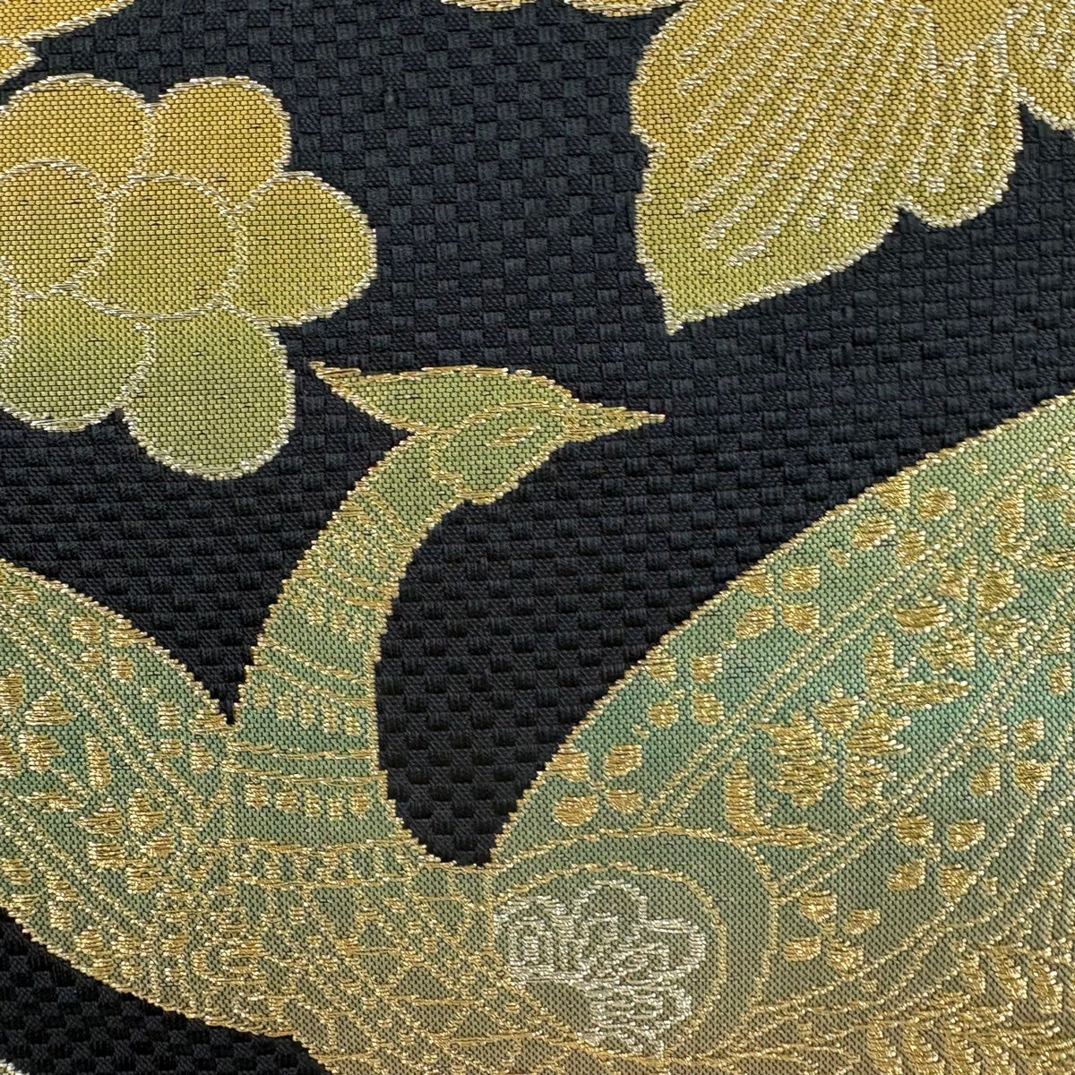 名古屋帯 名品 花鳥 蝶 金銀糸 黒 正絹｜中古・古着・リサイクル着物