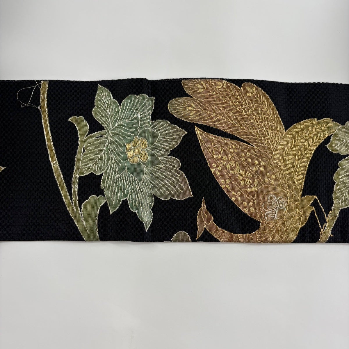 名古屋帯 名品 花鳥 蝶 金銀糸 黒 正絹｜中古・古着・リサイクル着物