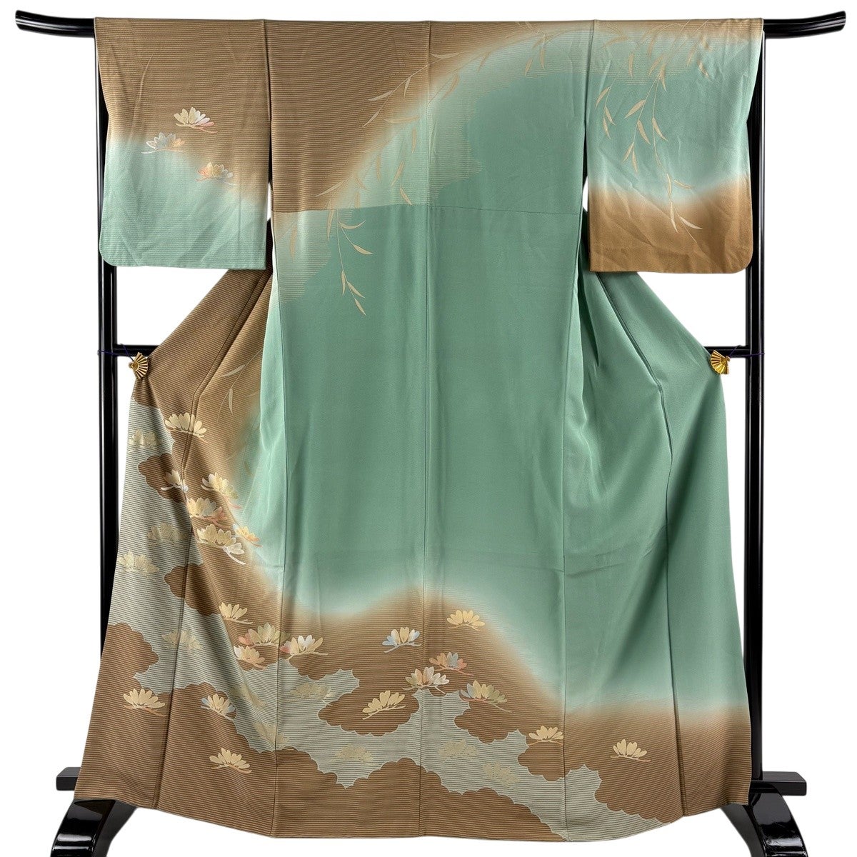 30%OFF 訪問着 身丈166cm 裄丈66cm M 袷 逆さ雲取り 笠松 金彩