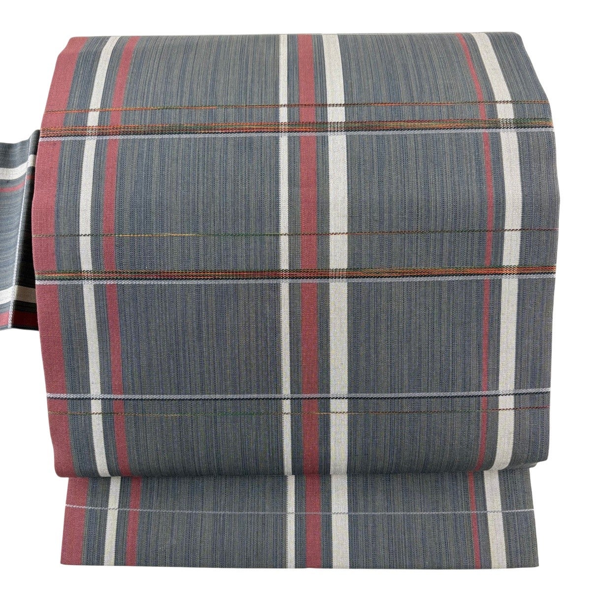 40%OFF 【美品】 名古屋帯 逸品 山岡古都 草花 縞 茶色 正絹 K30｜中古