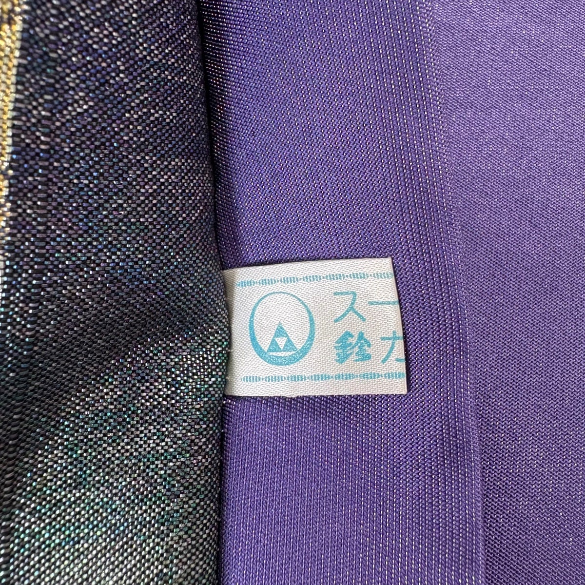 袋帯　鈴に花　流水　金通し 袋帯 秀品 鈴乃屋 草花 箔 緑 六通 正絹｜中古・古着・リサイクル着物