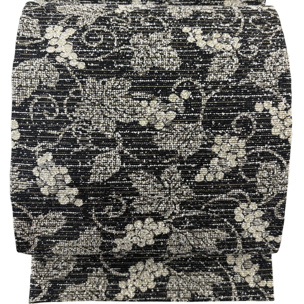 m418 イカット 花唐草間道　証紙付き　袋帯 正絹 六通 袋帯 花唐草｜バイセルオンライン 中古・リサイクル着物【公式】通販サイト