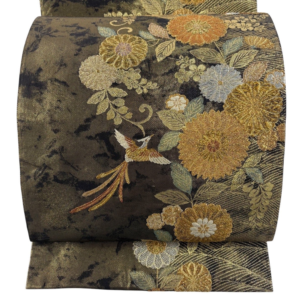 袋帯 秀品 草花 鳳凰 金糸 箔 金色 六通 正絹｜中古・古着・リサイクル