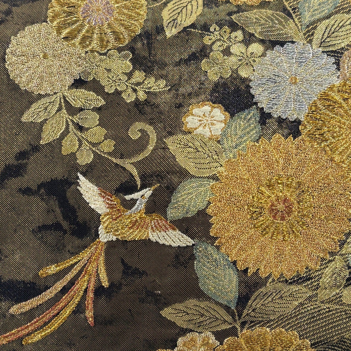 袋帯 秀品 草花 鳳凰 金糸 箔 金色 六通 正絹｜中古・古着・リサイクル
