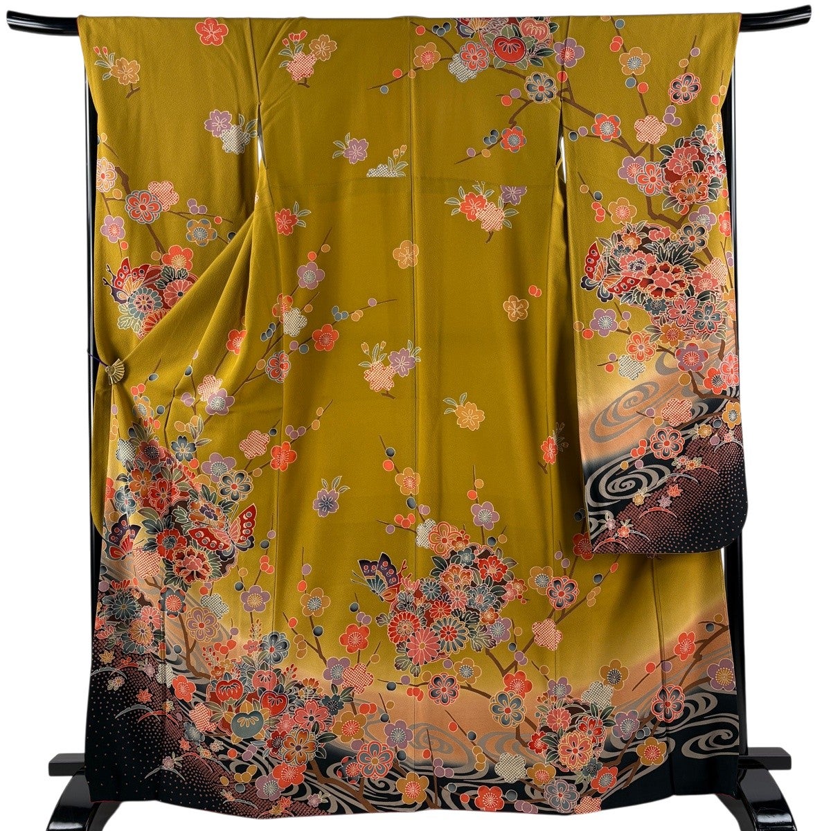 美品】 振袖 身丈168cm 裄丈67cm M 袷 谷崎潤一郎の世界 落款あり 蝶