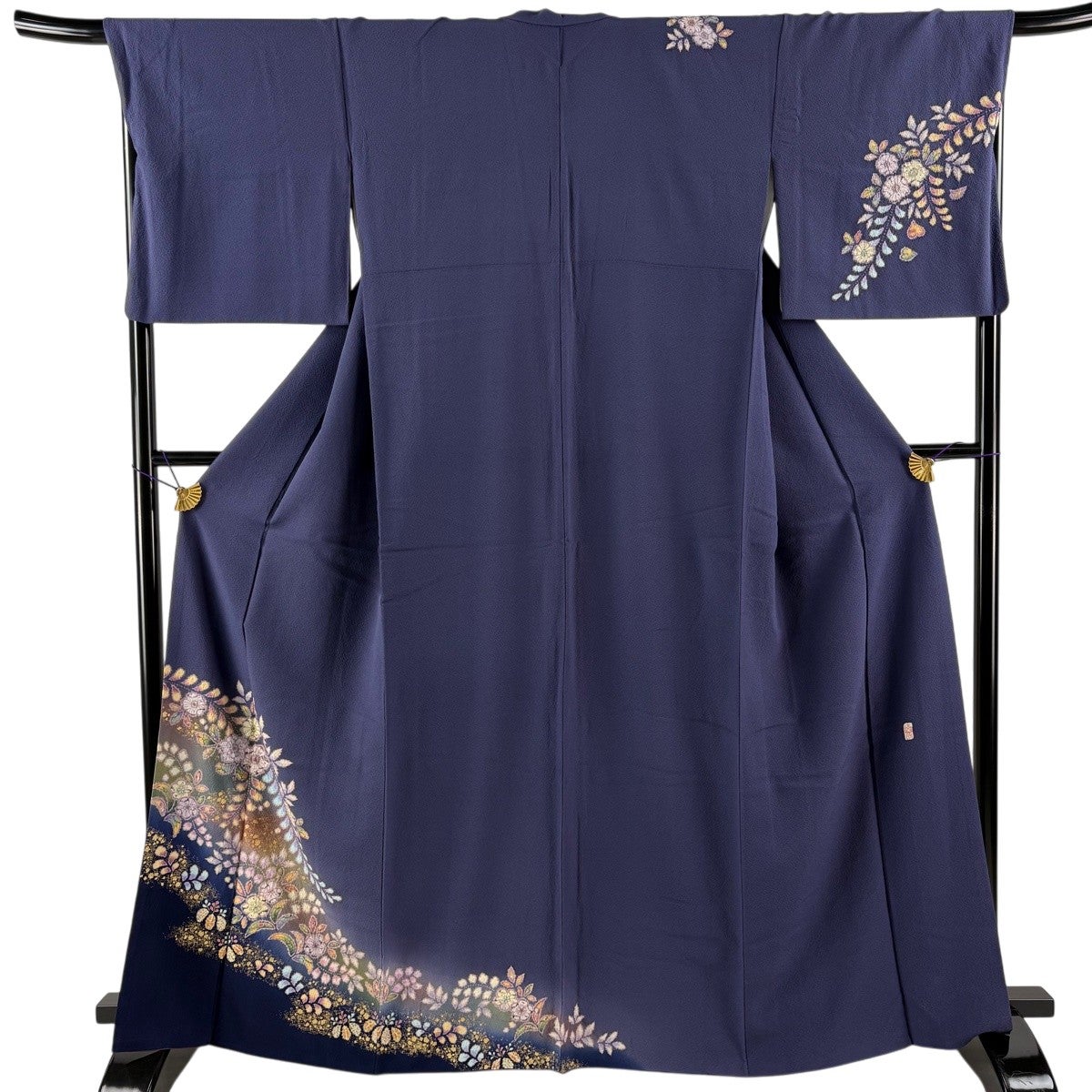 付下げ 身丈165.5cm 裄丈69cm L 袷 翠山工房 落款あり 辻が花 金彩