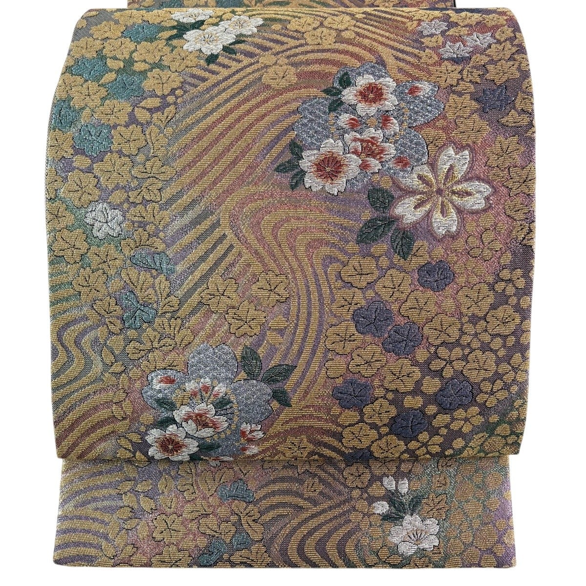 【未使用品】袋帯　螺鈿輪奈織　金紫色　六通 輪奈織 袋帯｜バイセルオンライン 中古・リサイクル着物【公式】通販サイト
