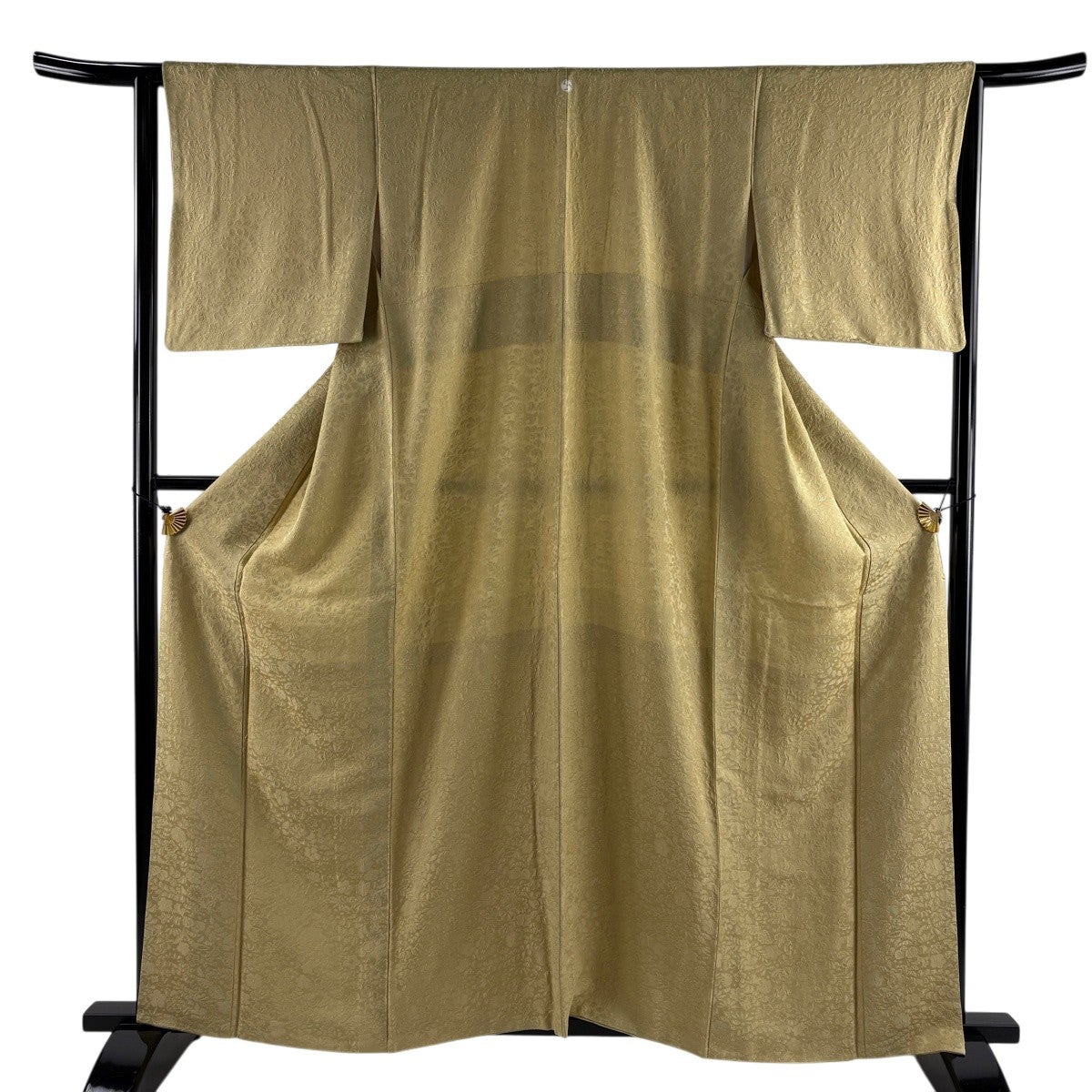 美品】 色無地 身丈153cm 裄丈61cm S 袷 地紋 ベージュ 正絹 秀品 一つ