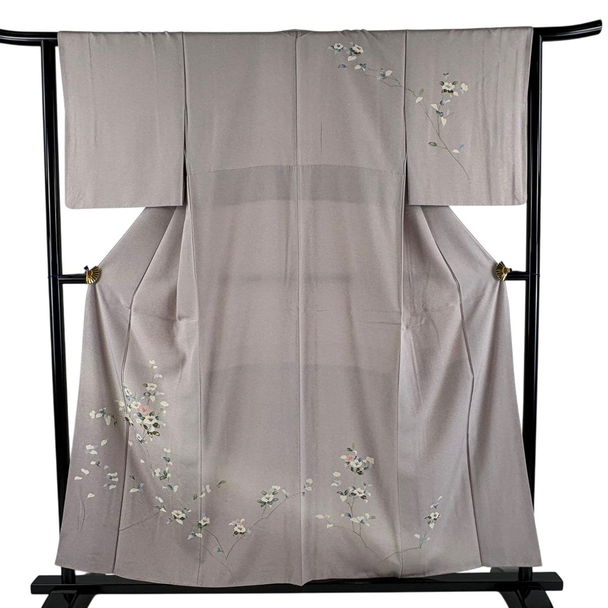 訪問着 身丈151cm 裄丈61cm S 袷 落款あり 枝垂れ桜 有職文様 刺繍