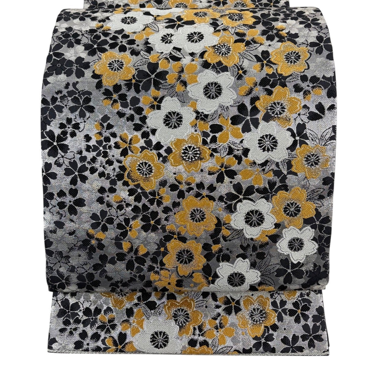 美品】 袋帯 秀品 正倉更華文 金糸 箔 灰緑 六通 正絹｜中古・古着