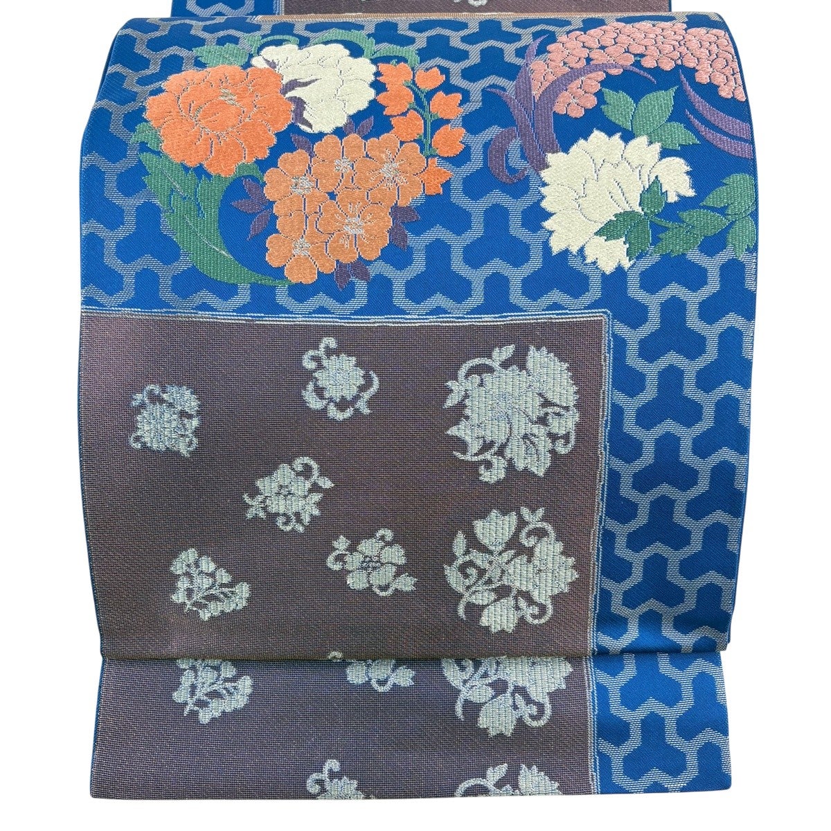 川島織物 袋帯 袋帯 名品 川島織物 落款あり 風景 花唐草 唐織 金糸