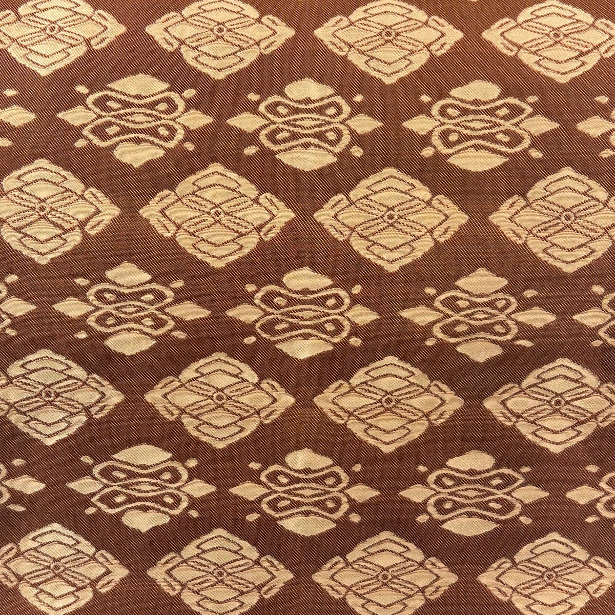 袋帯 秀品 幾何学模様 茶色 全通 正絹｜中古・古着・リサイクル着物