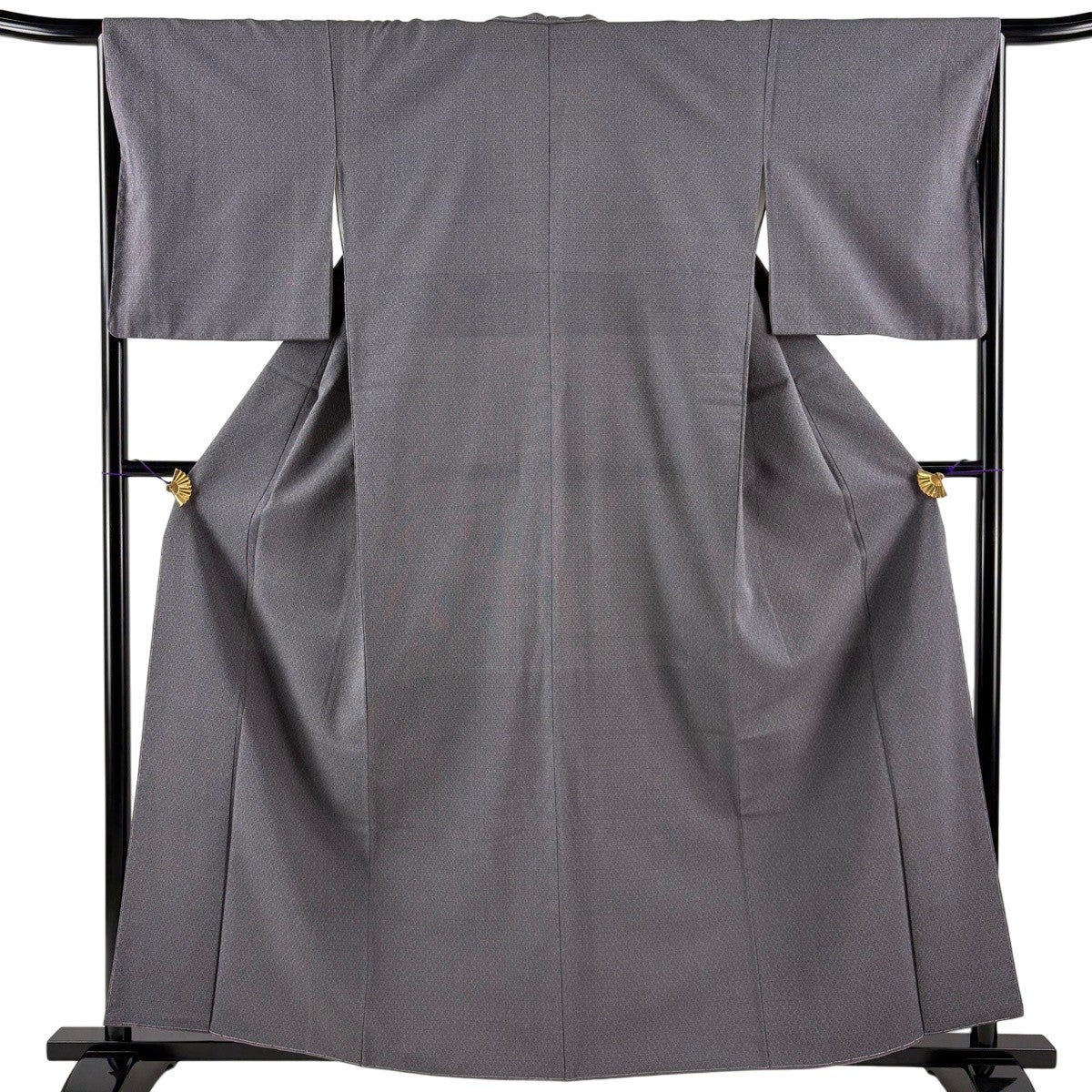 美品】 紬 身丈157.5cm 裄丈65cm M 薄物 夏大島 証紙あり 葉柄 黒 正絹