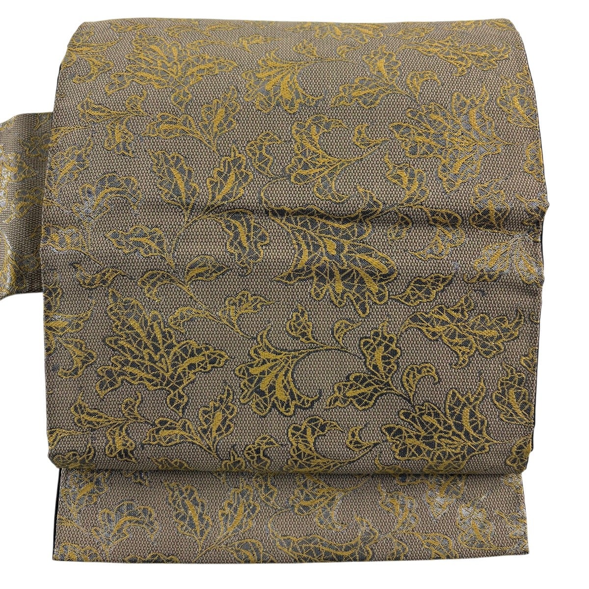 名古屋帯 秀品 草花 箔 ピンクベージュ 正絹｜中古・古着・リサイクル