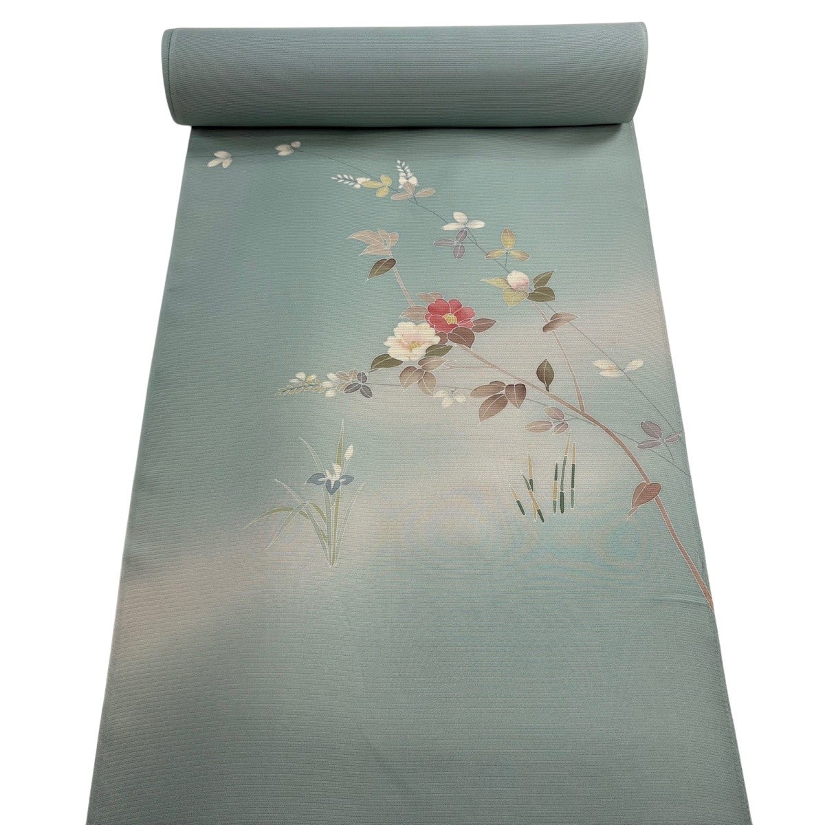 反物 秀品 付下げ 菊 万幕 金彩 ぼかし オレンジ 正絹｜中古・古着