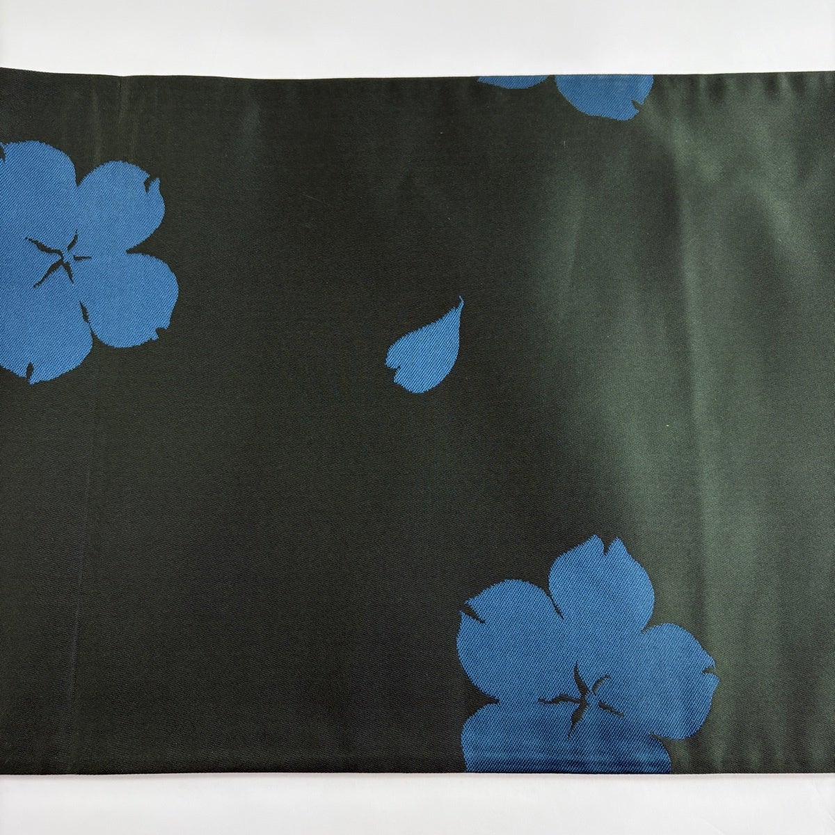 袋帯 名品 辻村ジュサブロー 落款あり 花 花びら 緑 六通 正絹｜中古