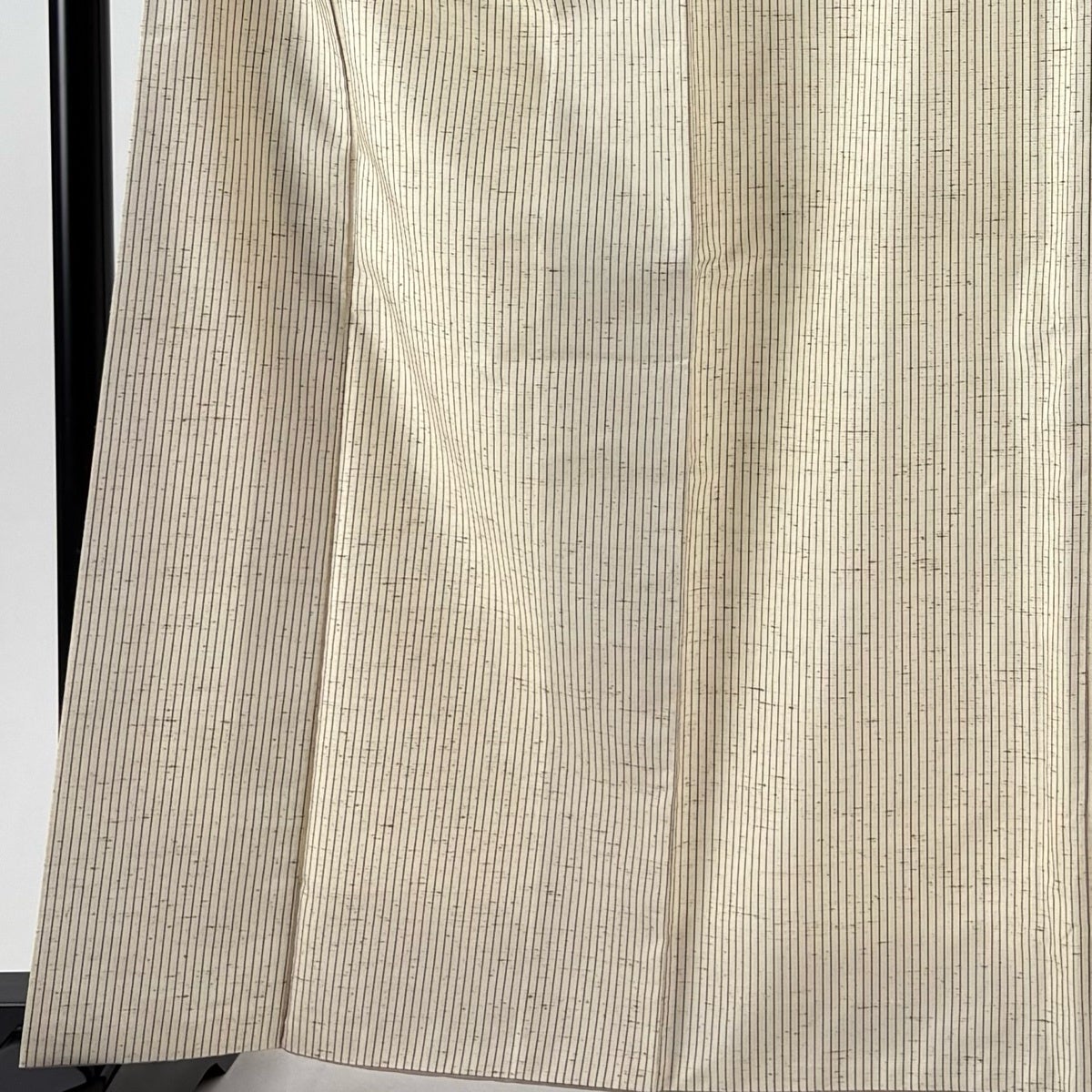 美品】 紬 身丈161.5cm 裄丈65.5cm M 袷 袋帯セット 縦縞 ベージュ