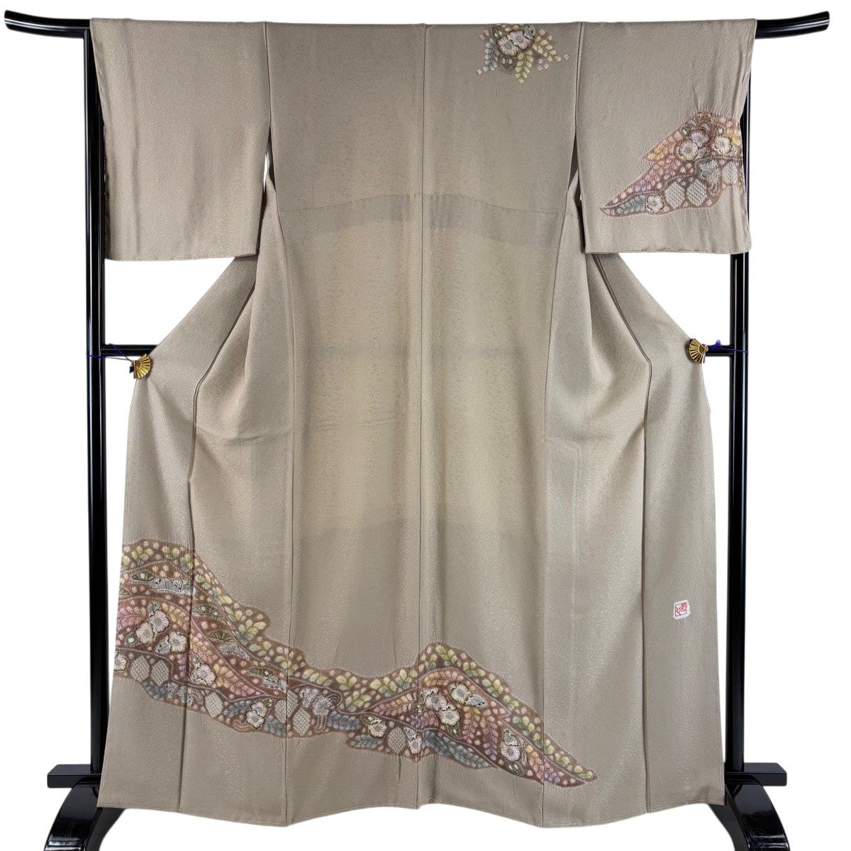 袋帯 逸品 龍村晋 落款あり 天平精華文 金銀糸 箔 茶紫 全通 正絹