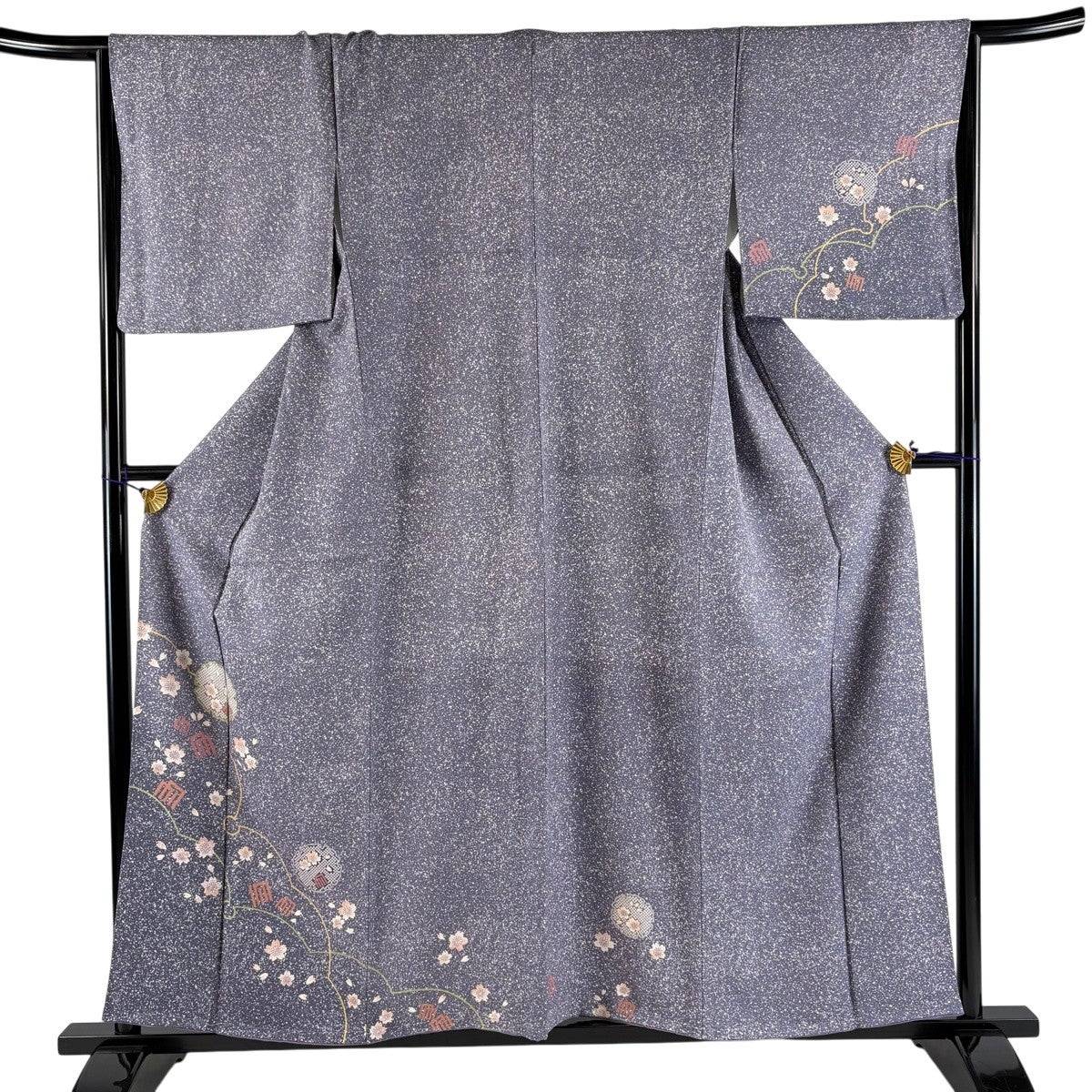 美品】 袋帯 秀品 両面全通総絵図 源氏香合せ 銀色 お太鼓柄 正絹