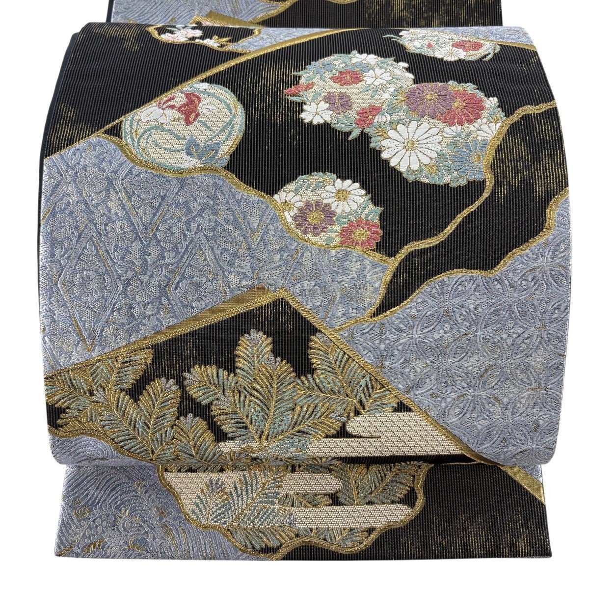 袋帯 秀品 花丸文 蜀江文 金糸 箔 金色 六通 正絹｜中古・古着