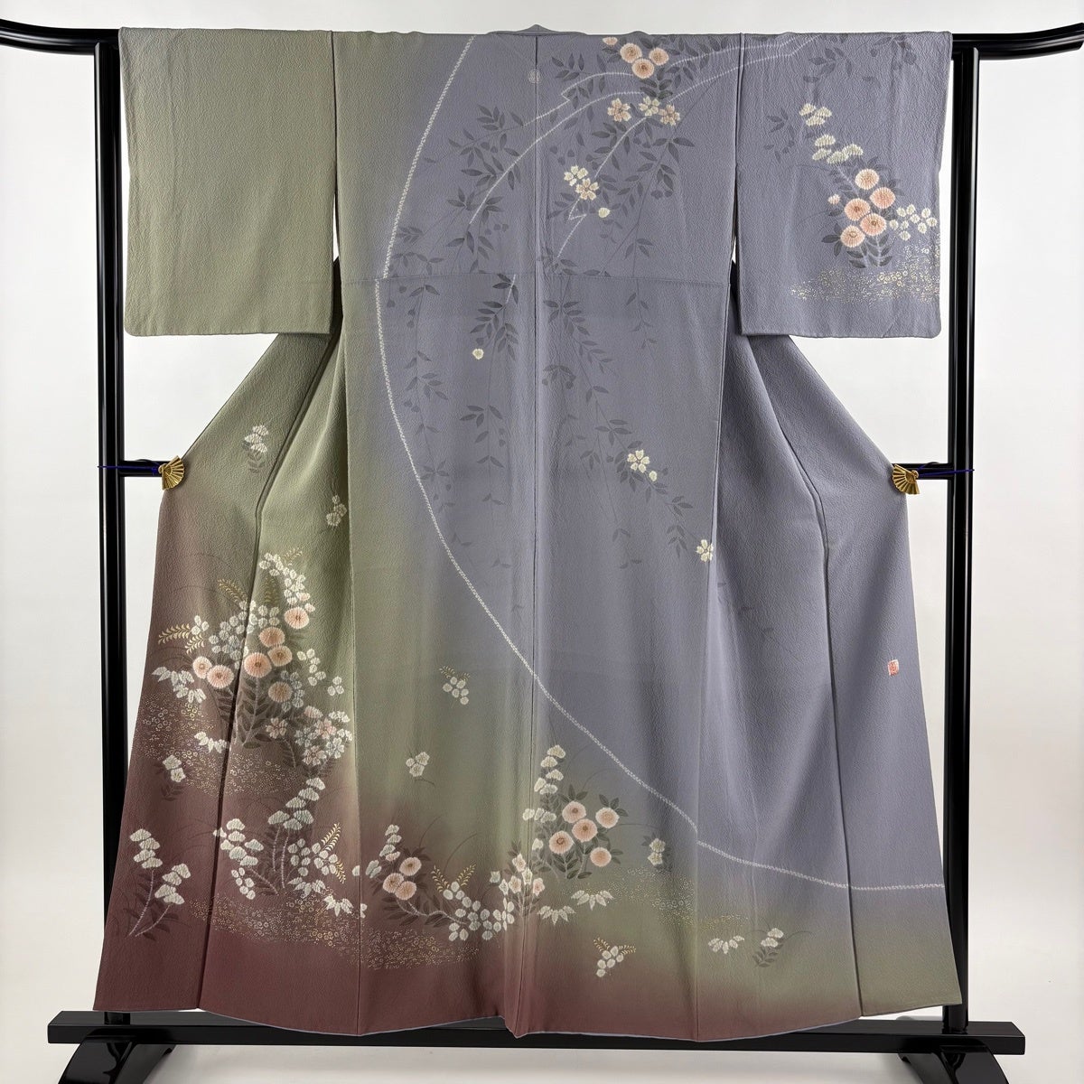 訪問着 身丈157.5cm 裄丈63.5cm S 袷 滝泰 落款あり 笠松 道長取り