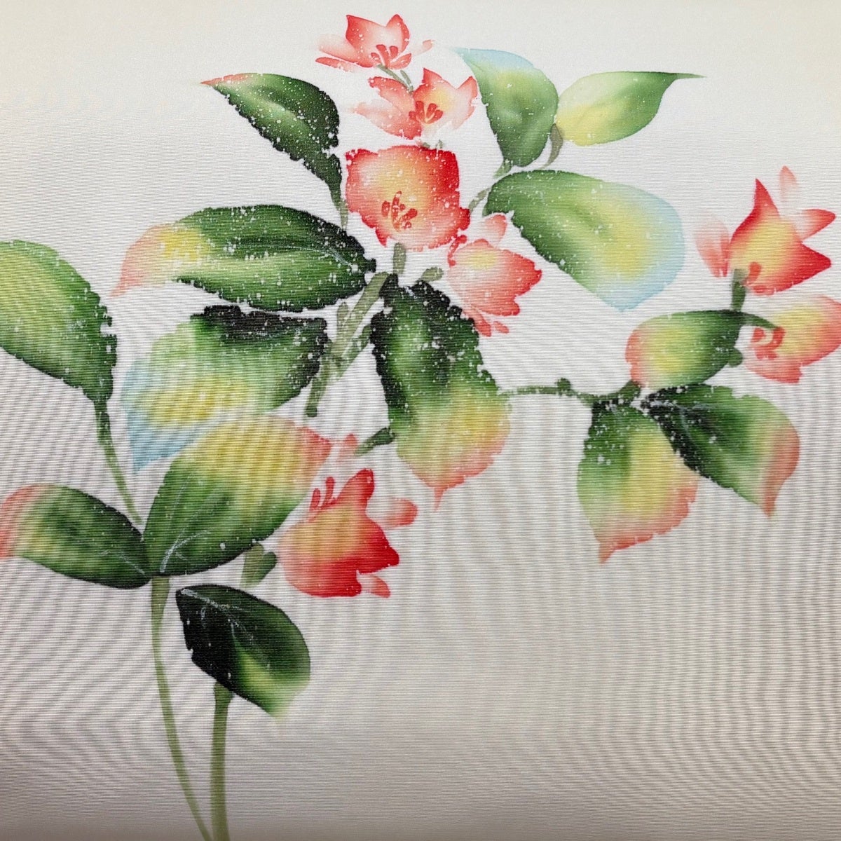 美品】 名古屋帯 優品 草花 ぼかし クリーム 正絹｜中古・古着
