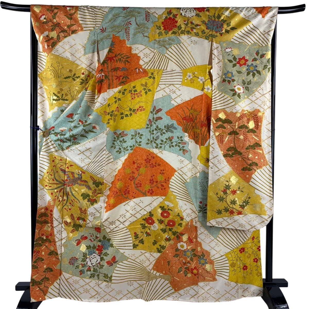 振袖 身丈167cm 裄丈67cm 正絹 秀品 【中古】 美品】 振袖 身丈167cm 裄丈69cm L 袷 袋帯フルセット 鈴乃屋 鈴 桜